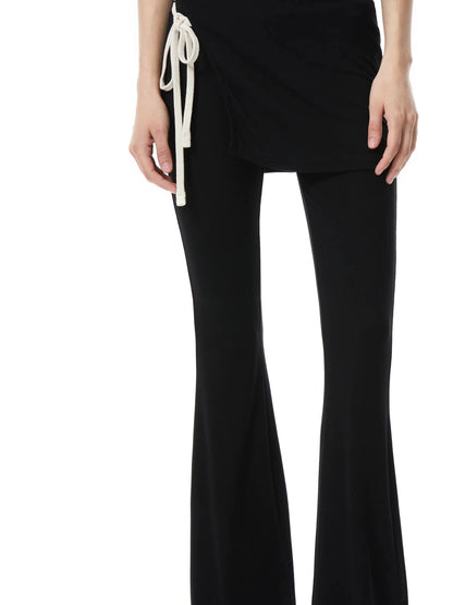 kvkv Tencel Flared Yoga Pants With Bow Tie Waist