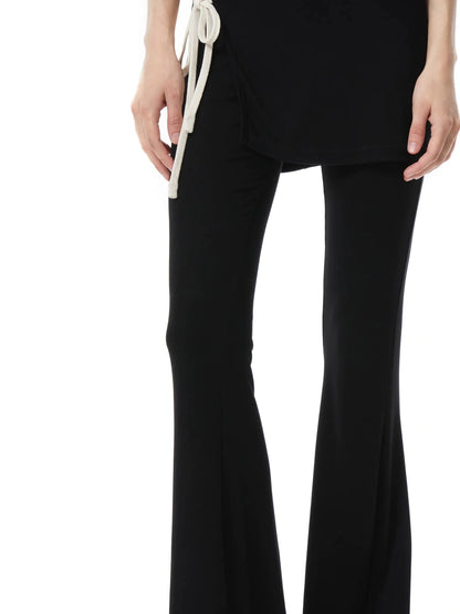 kvkv Tencel Flared Yoga Pants With Bow Tie Waist