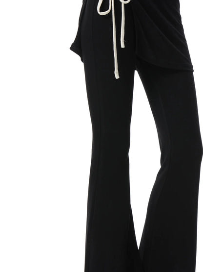 kvkv Tencel Flared Yoga Pants With Bow Tie Waist