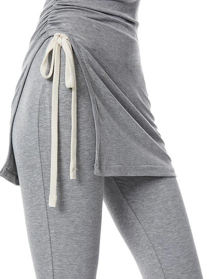 kvkv Tencel Flared Yoga Pants With Bow Tie Waist