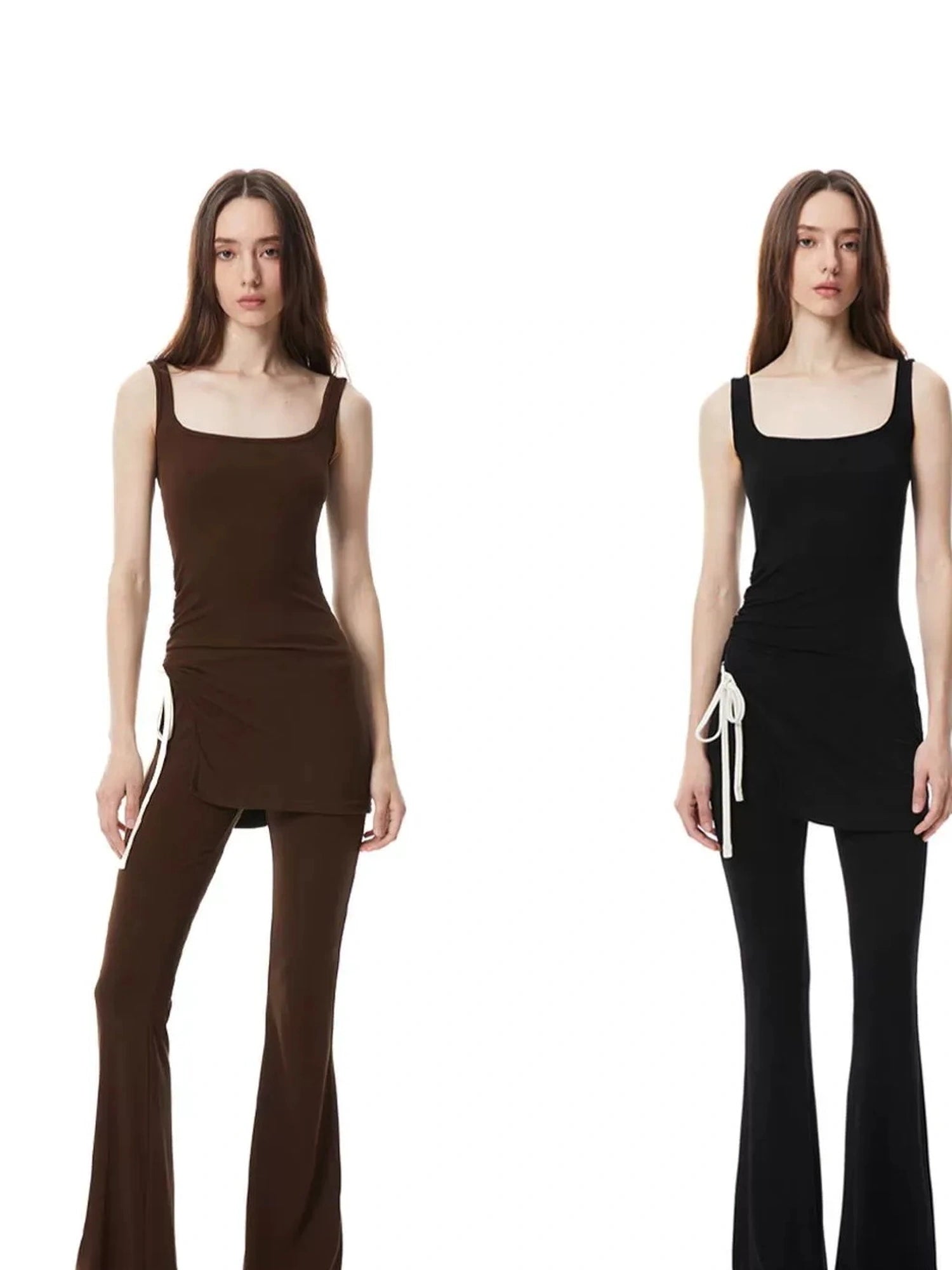 kvkv Tencel Slit Side Draped Tank Dress