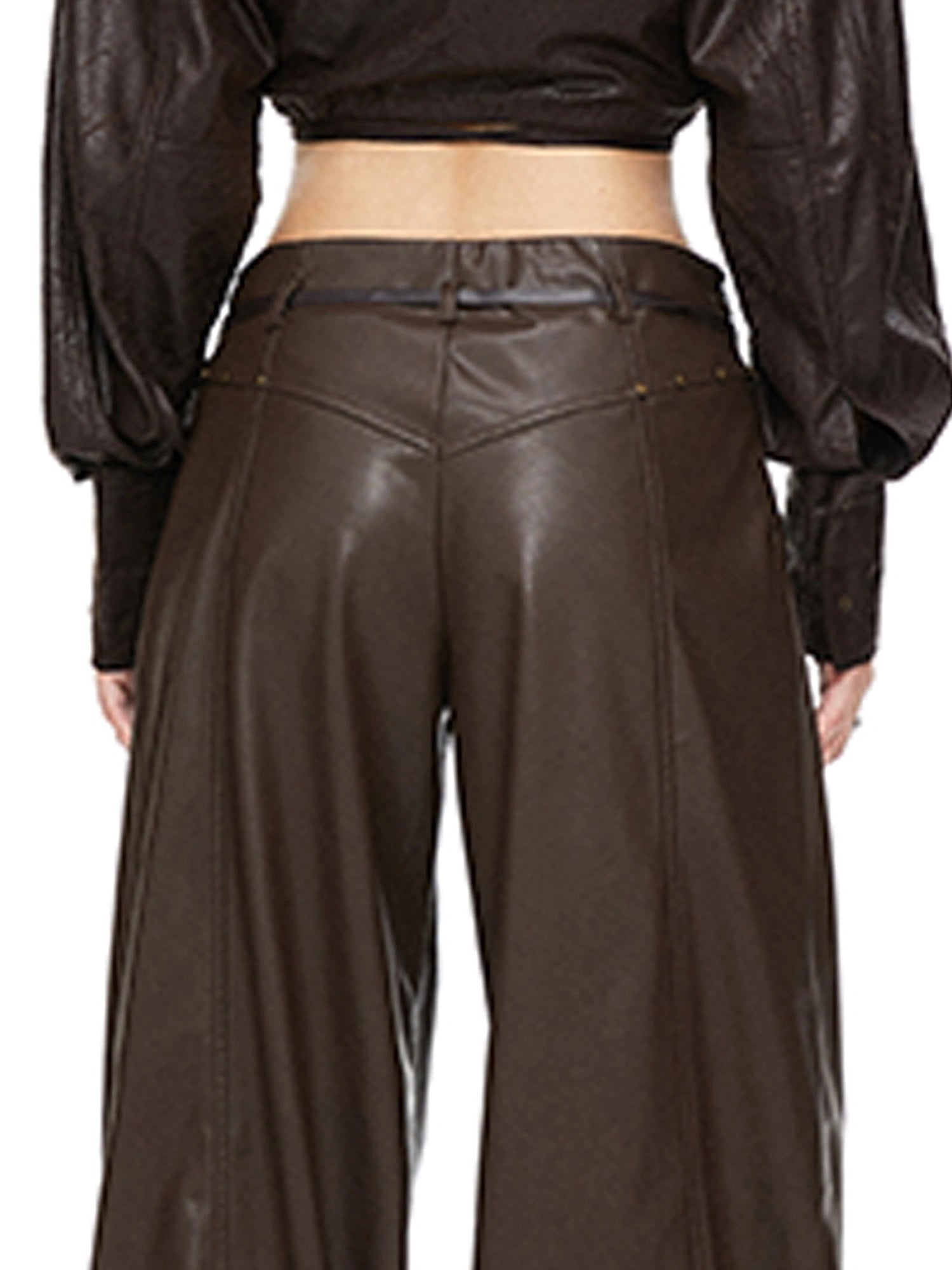 kvkv Torn Bark Texture Drawstring Crop Shirt