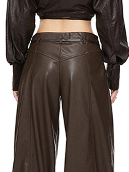 kvkv Torn Bark Texture Drawstring Crop Shirt