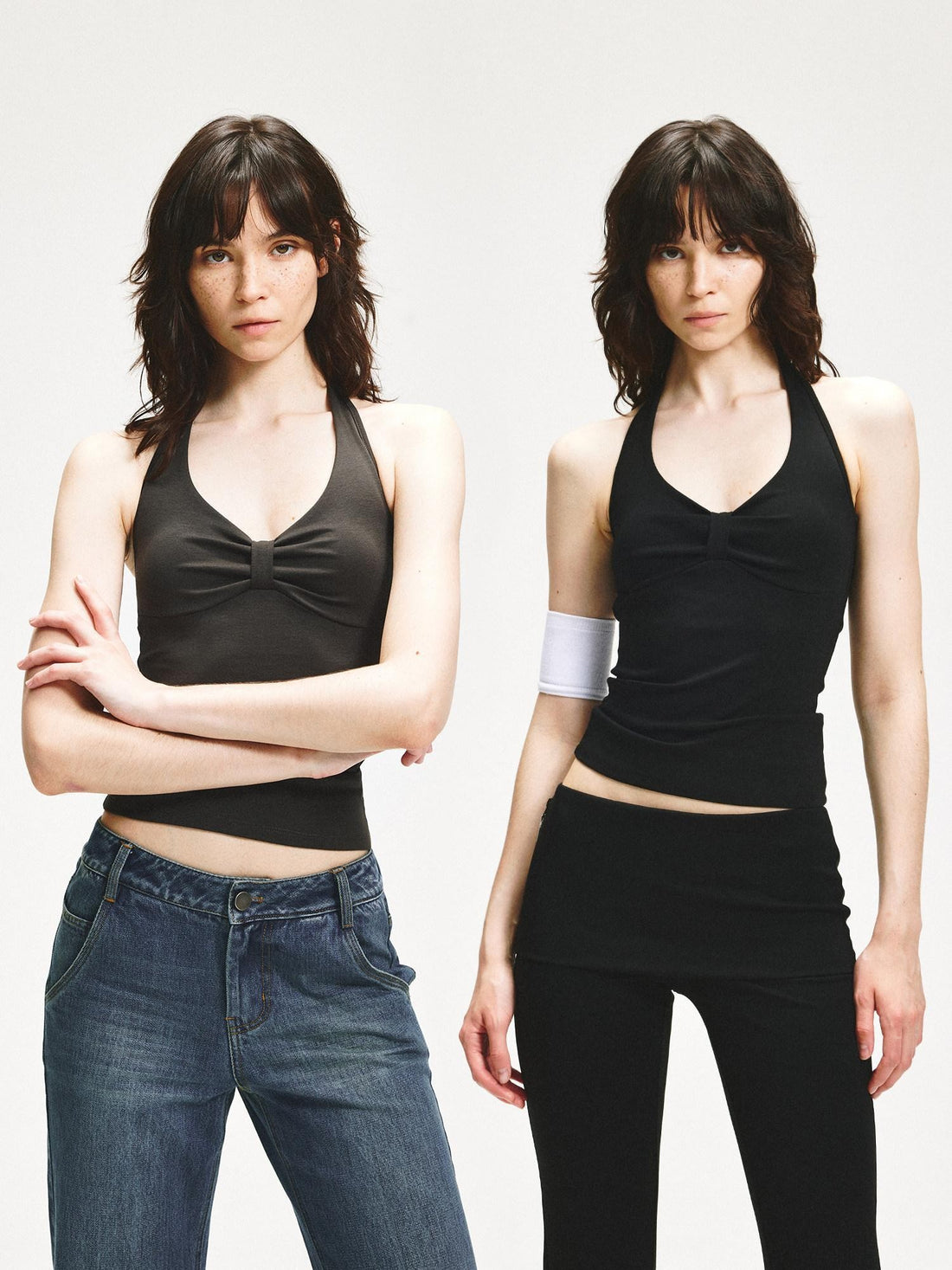 kvkv Twist Knot Asymmetrical V-neck Open Back Women&