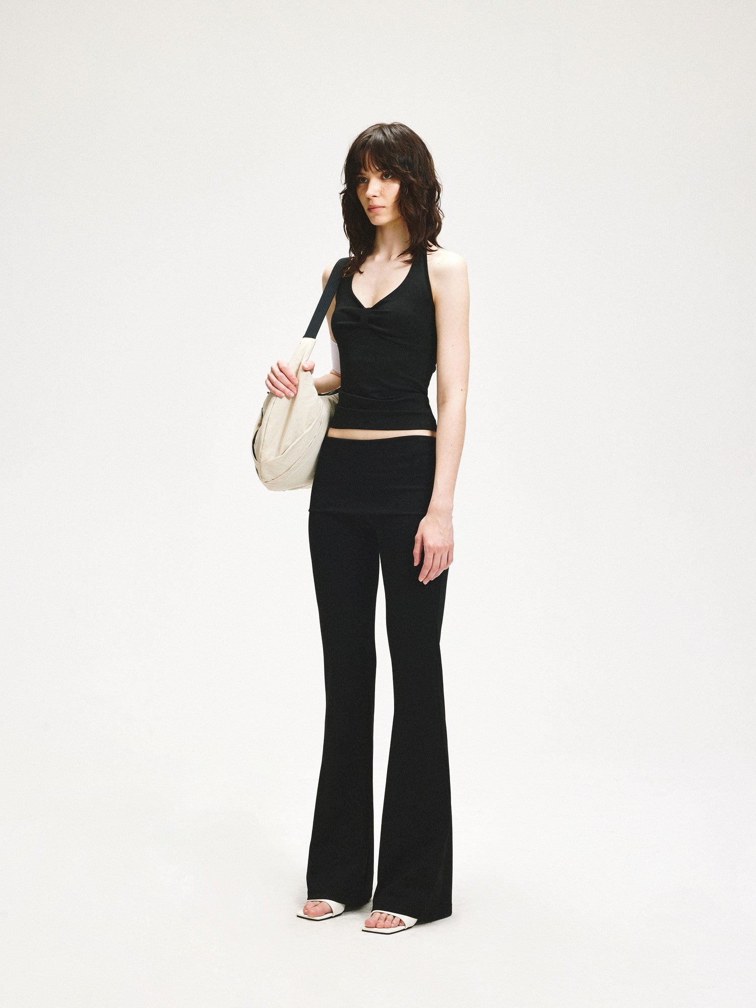 kvkv Twist Knot Asymmetrical V-neck Open Back Women&