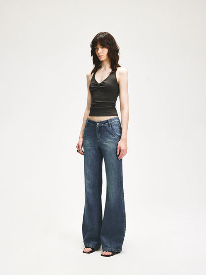 kvkv Twist Knot Asymmetrical V-neck Open Back Women&