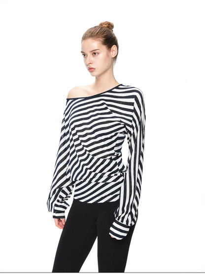 kvkv Twisted Asymmetric Batwing Yoga Top