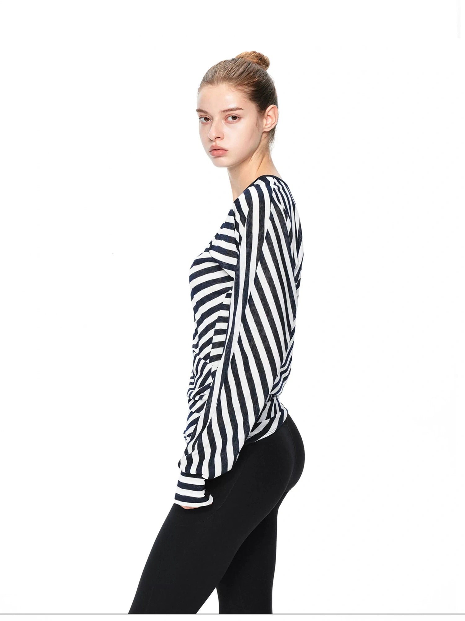 kvkv Twisted Asymmetric Batwing Yoga Top