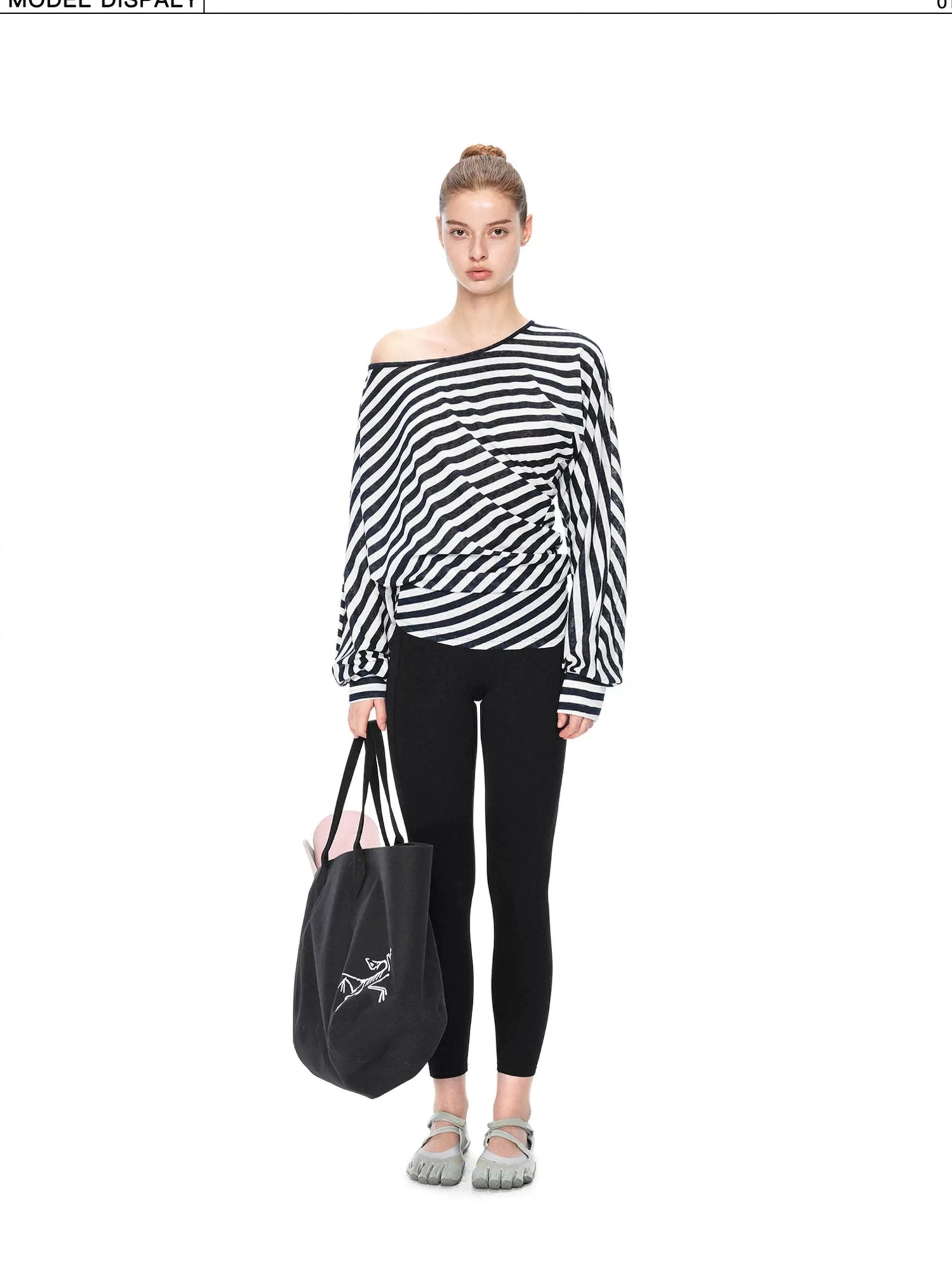 kvkv Twisted Asymmetric Batwing Yoga Top