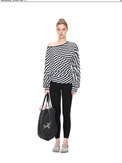 kvkv Twisted Asymmetric Batwing Yoga Top