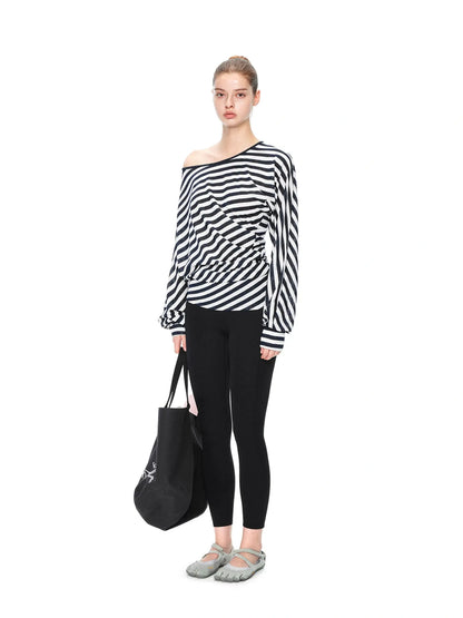 kvkv Twisted Asymmetric Batwing Yoga Top
