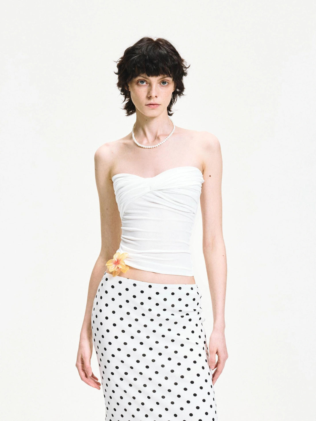 kvkv Twisted Cross Wrap Tencel Tube Top