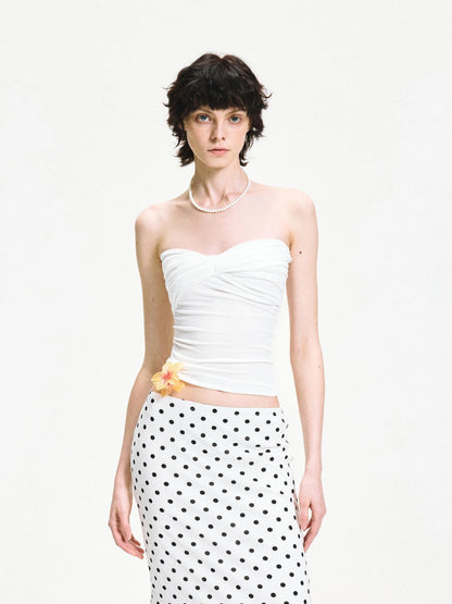 kvkv Twisted Cross Wrap Tencel Tube Top