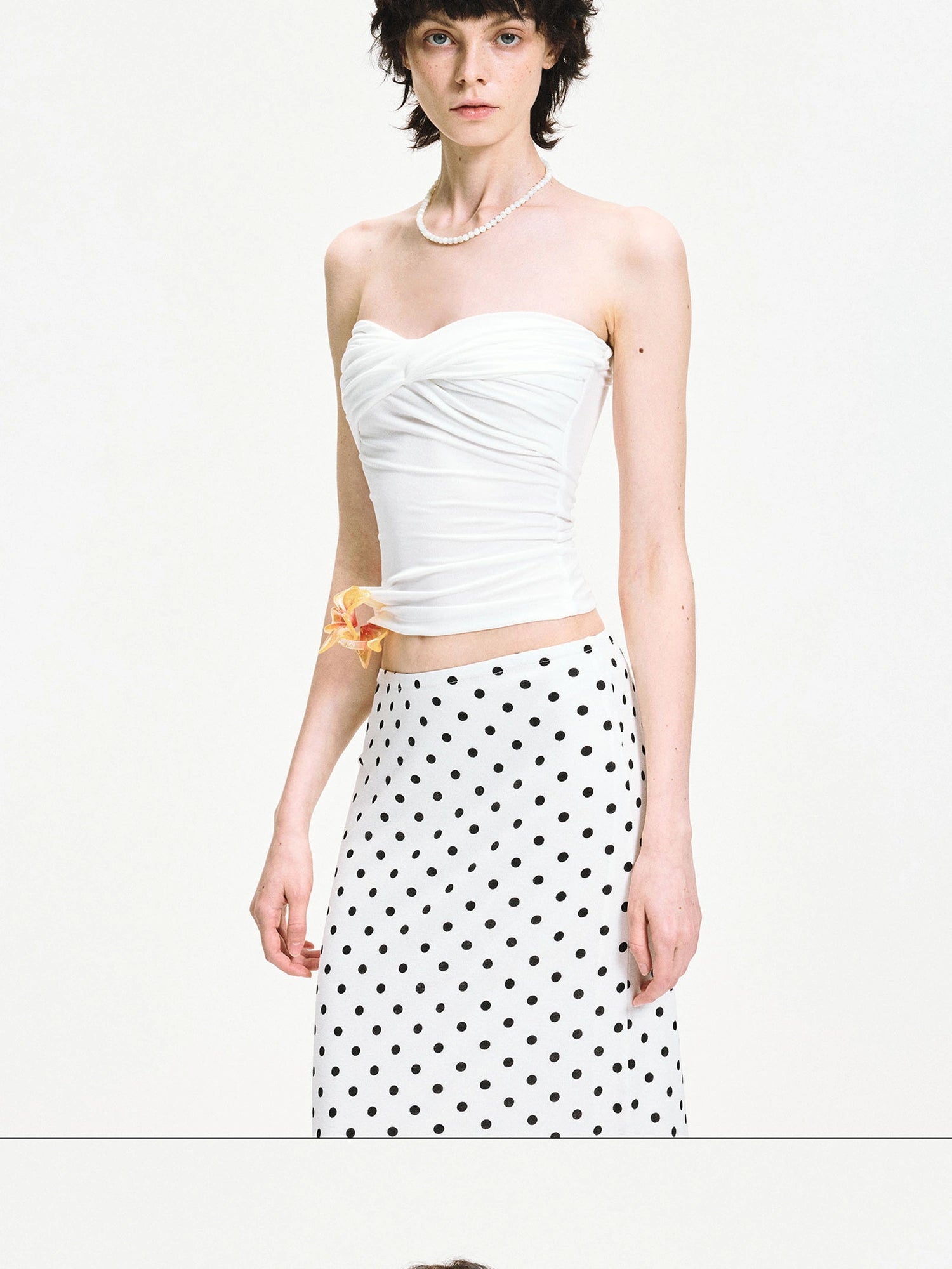 kvkv Twisted Cross Wrap Tencel Tube Top