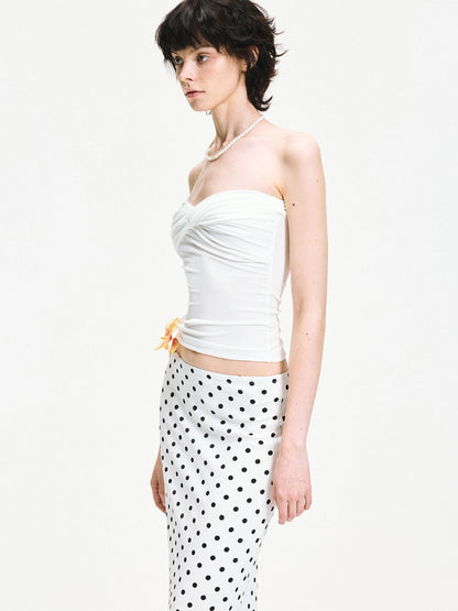 kvkv Twisted Cross Wrap Tencel Tube Top