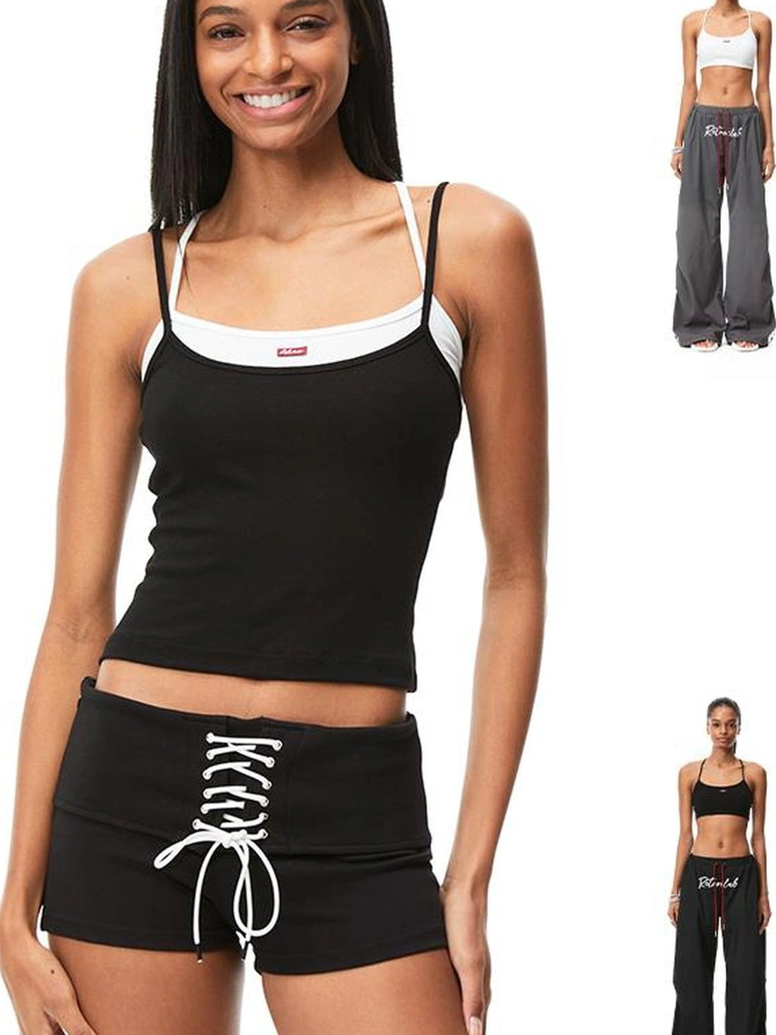 kvkv Two Piece Layered Mesh Tank Top