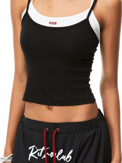 kvkv Two Piece Layered Mesh Tank Top