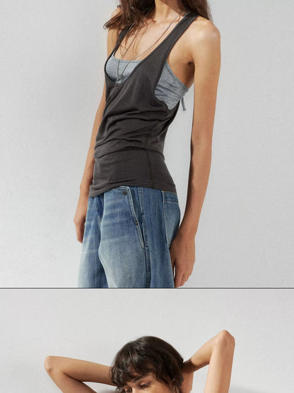 kvkv Two Piece Layered Slip Top
