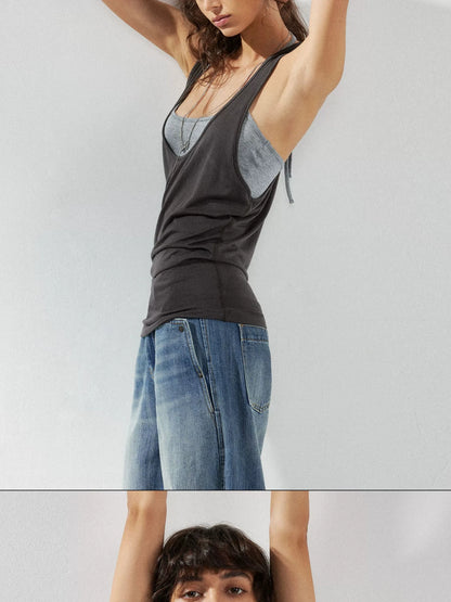 kvkv Two Piece Layered Slip Top