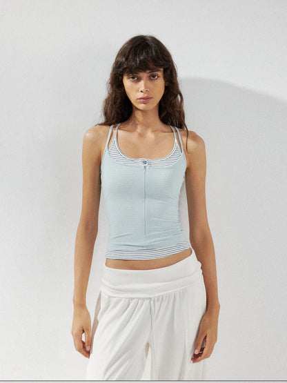 kvkv Two Piece Layered Striped Camisole