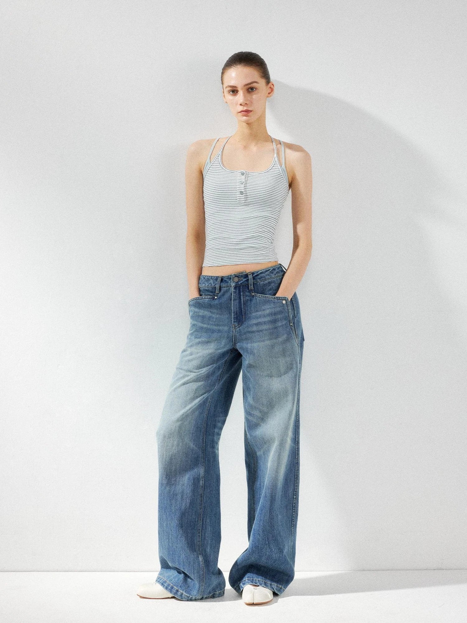 kvkv Two Piece Layered Striped Camisole