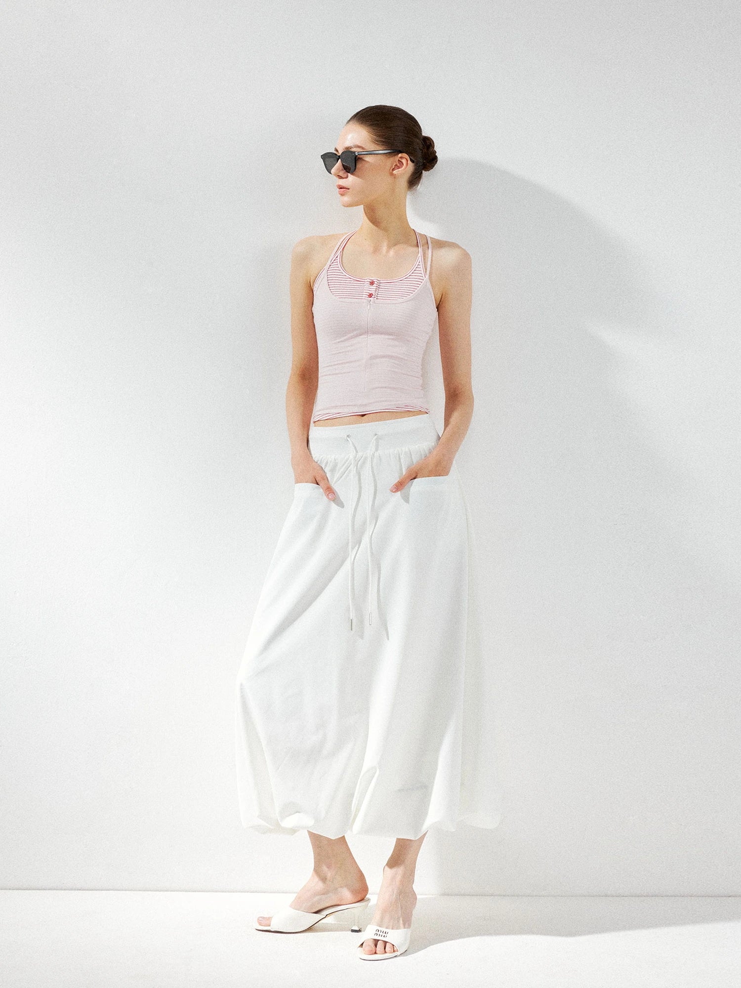 kvkv Two Piece Layered Striped Camisole