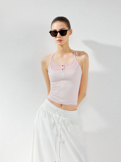 kvkv Two Piece Layered Striped Camisole
