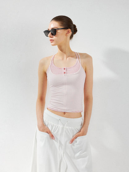kvkv Two Piece Layered Striped Camisole