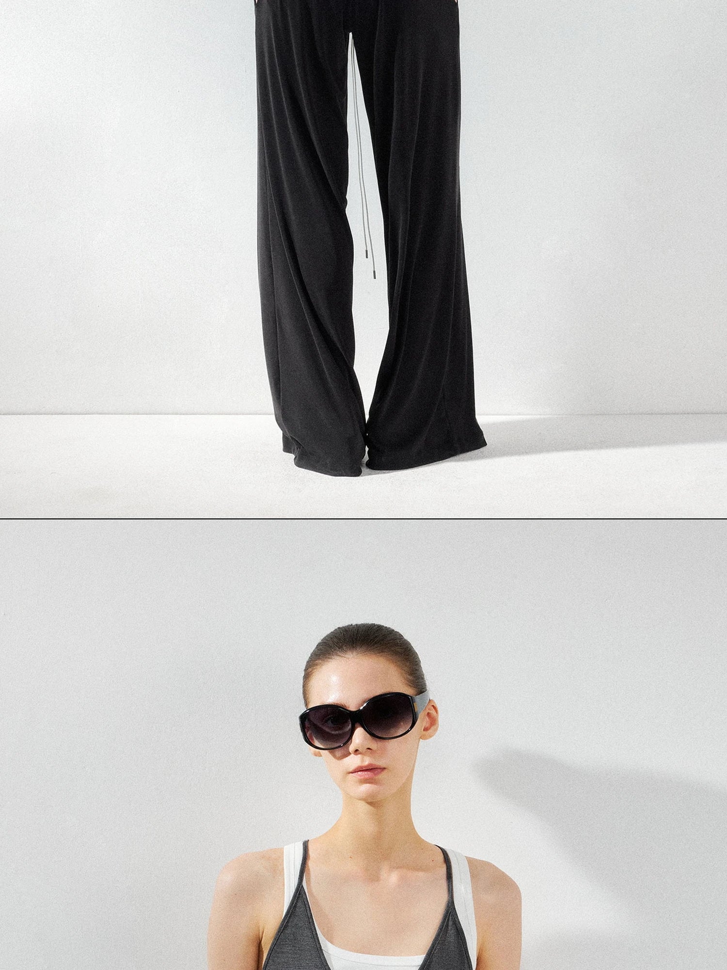 kvkv Two Piece Layered Vest In Grey And White