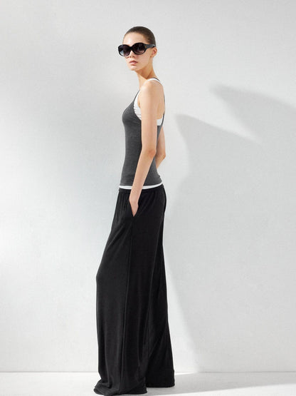 kvkv Two Piece Layered Vest In Grey And White