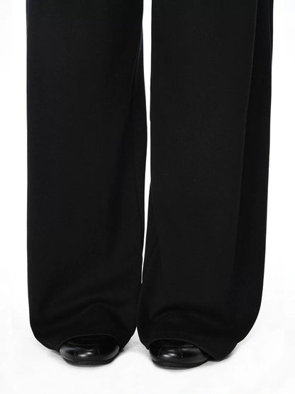 Two Tone Fold Waist Flared Trousers
