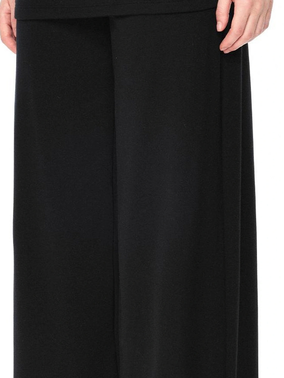 Two Tone Fold Waist Flared Trousers