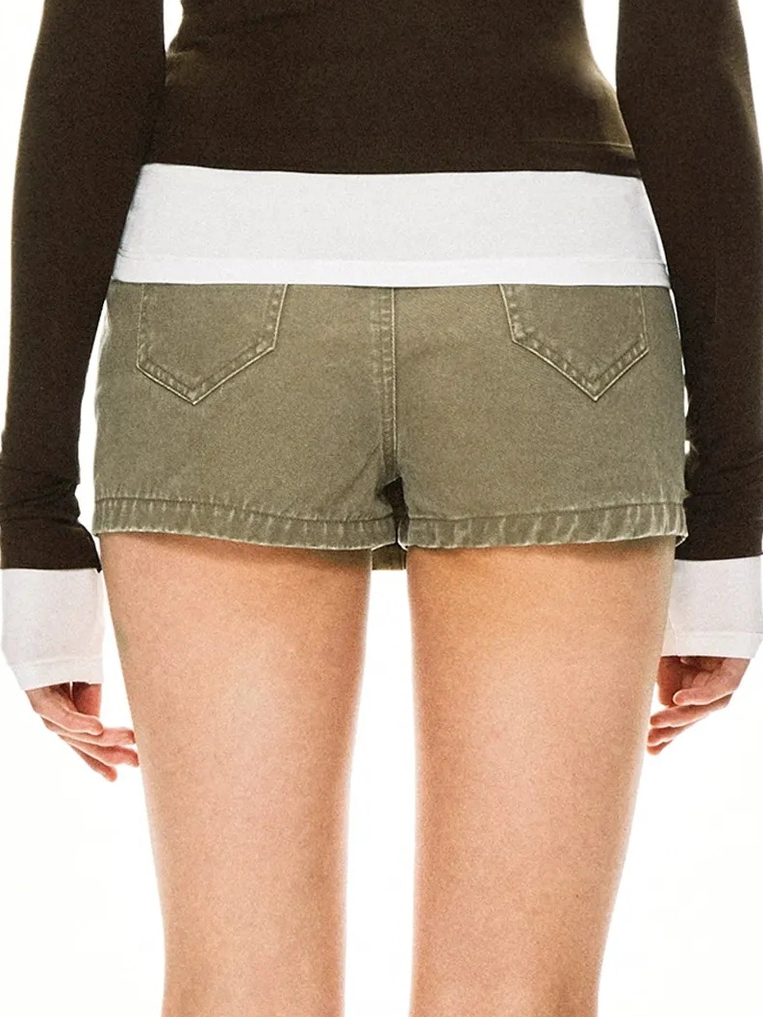 kvkv Two Tone Henley Layered Top