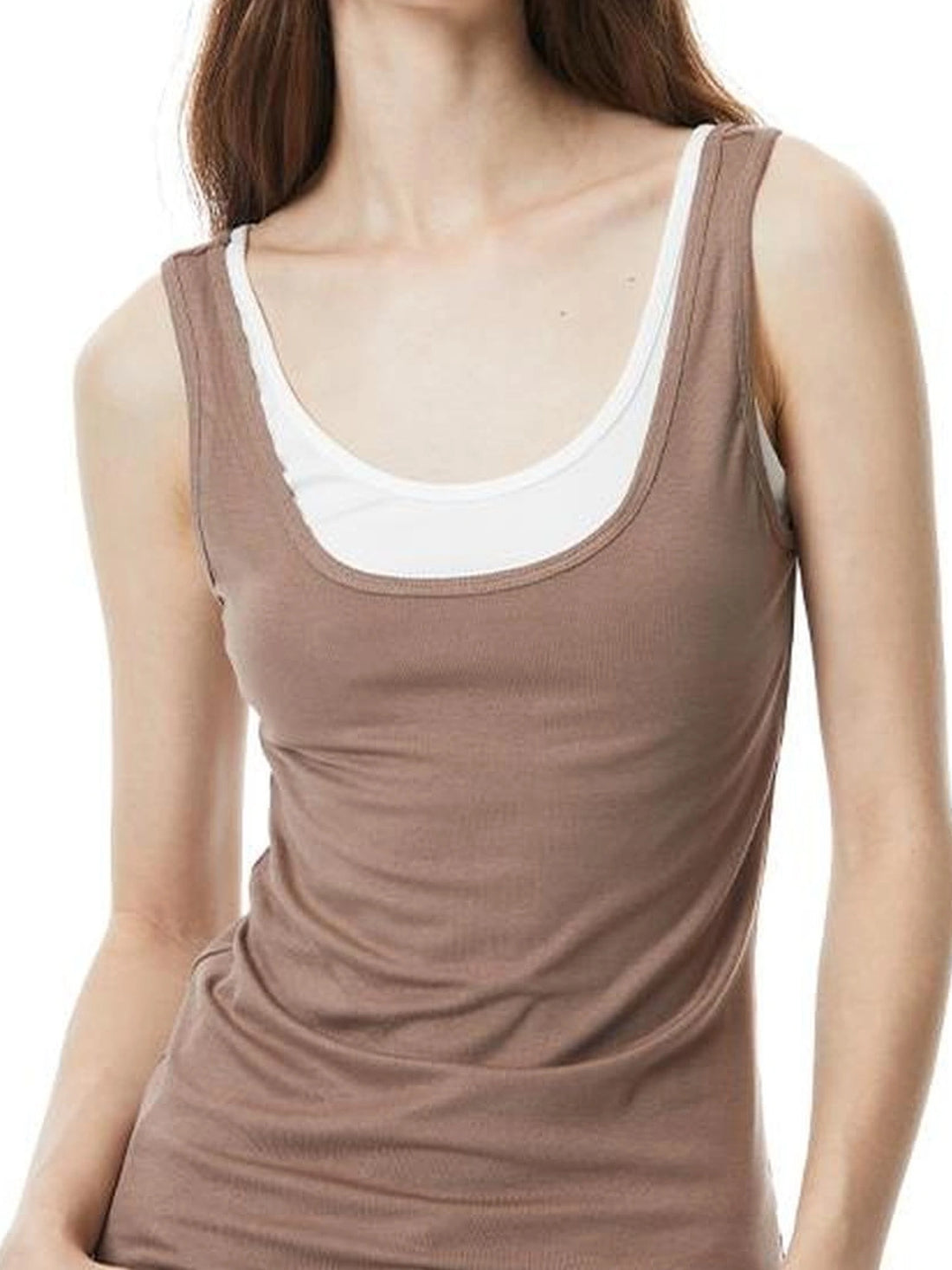 Two Tone Layered Slim Fit Vest Top