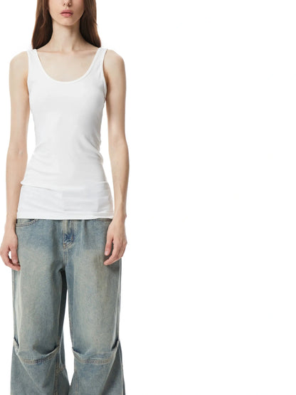 Two Tone Layered Slim Fit Vest Top