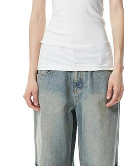 Two Tone Layered Slim Fit Vest Top
