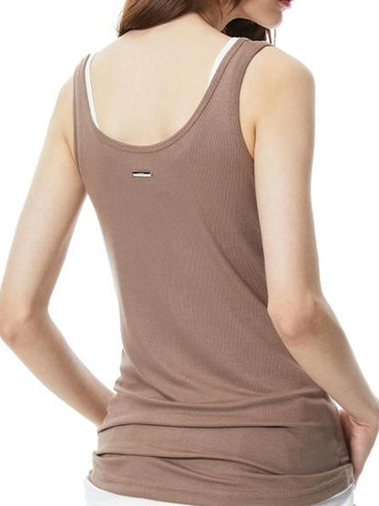 Two Tone Layered Slim Fit Vest Top