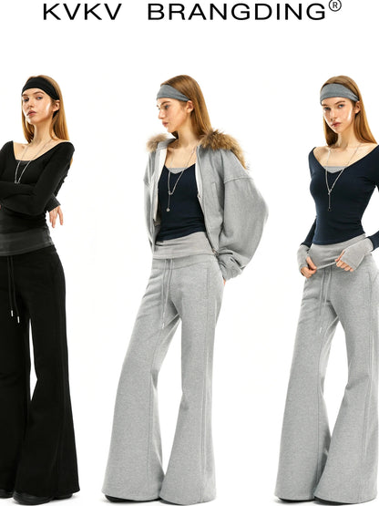 kvkv Two Tone Mock Neck Slim Long Sleeve Top