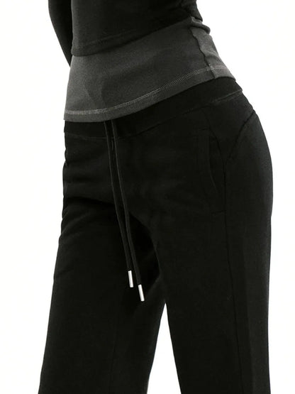 kvkv Two Tone Mock Neck Slim Long Sleeve Top