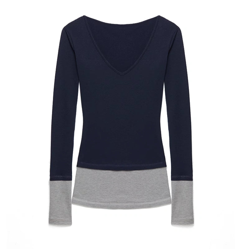 kvkv_Two_Tone_Mock_Neck_Slim_Long_Sleeve_Top_MISSTT
