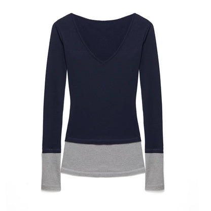 kvkv_Two_Tone_Mock_Neck_Slim_Long_Sleeve_Top_MISSTT