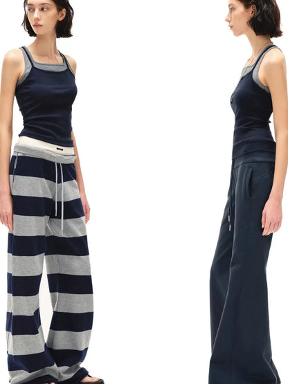 kvkv Two Tone Ribbed Yoga Tank Top