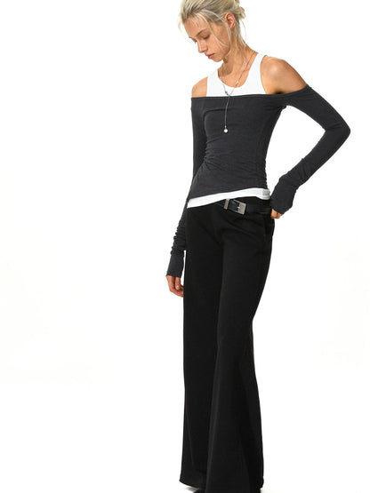 kvkv Two Tone Sloping Shoulder Two Piece Set