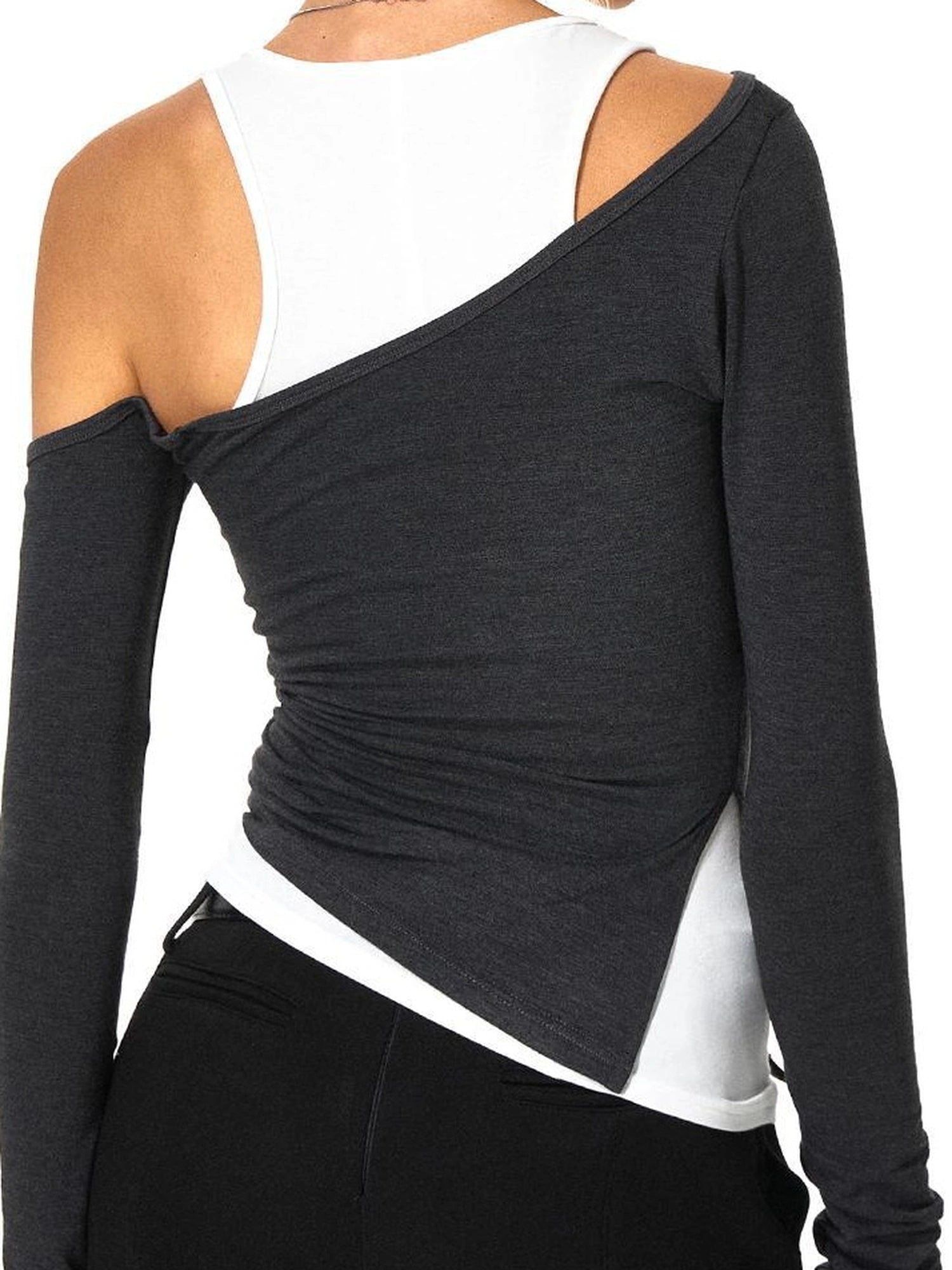 kvkv Two Tone Sloping Shoulder Two Piece Set