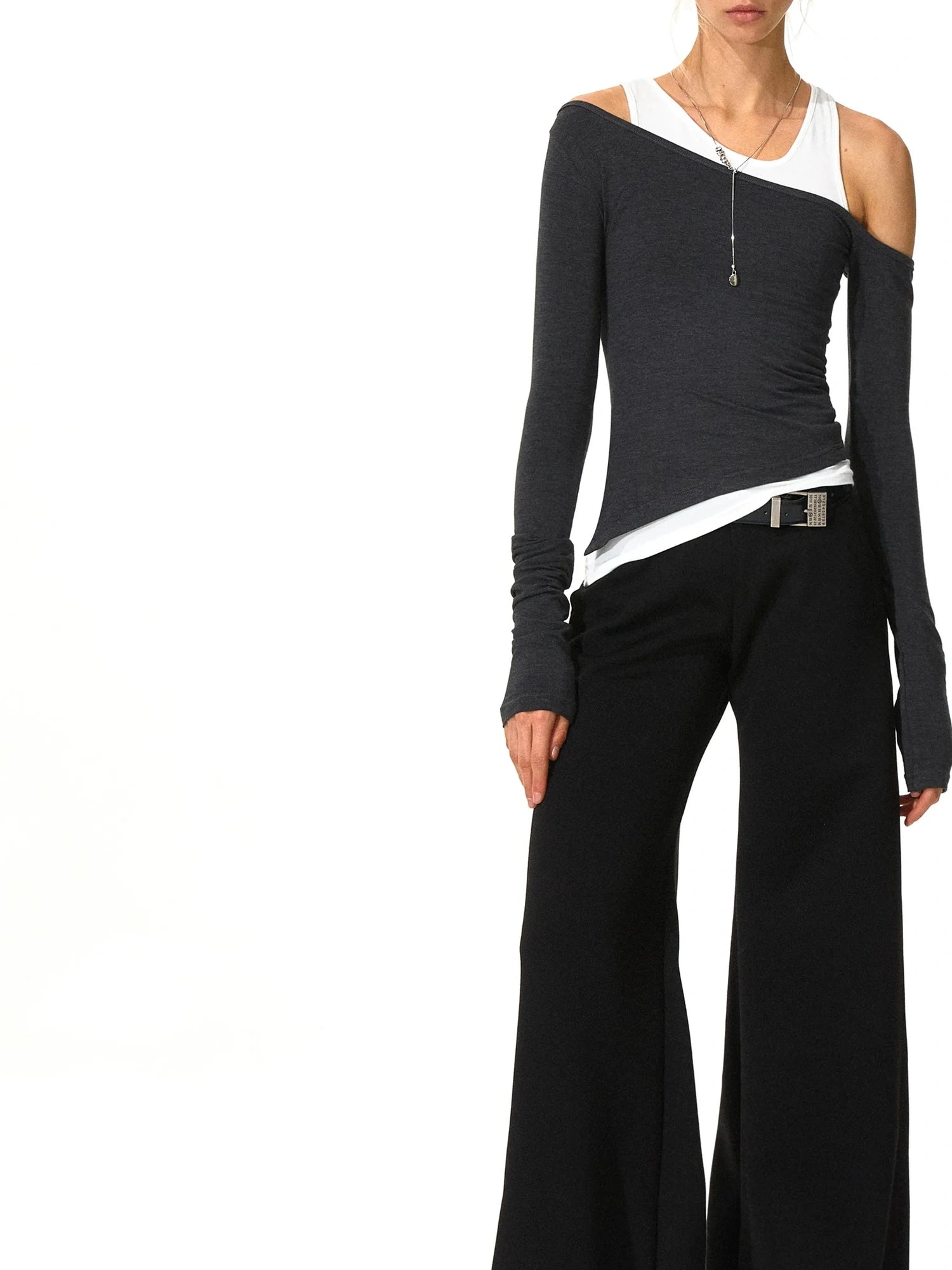 kvkv Two Tone Sloping Shoulder Two Piece Set