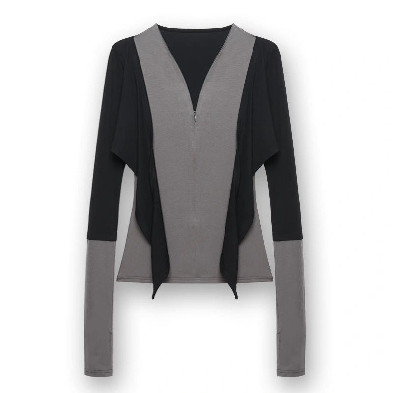 kvkv_Two_Tone_Stretch_Slim_Fit_Long_Sleeve_Top_MISSTT