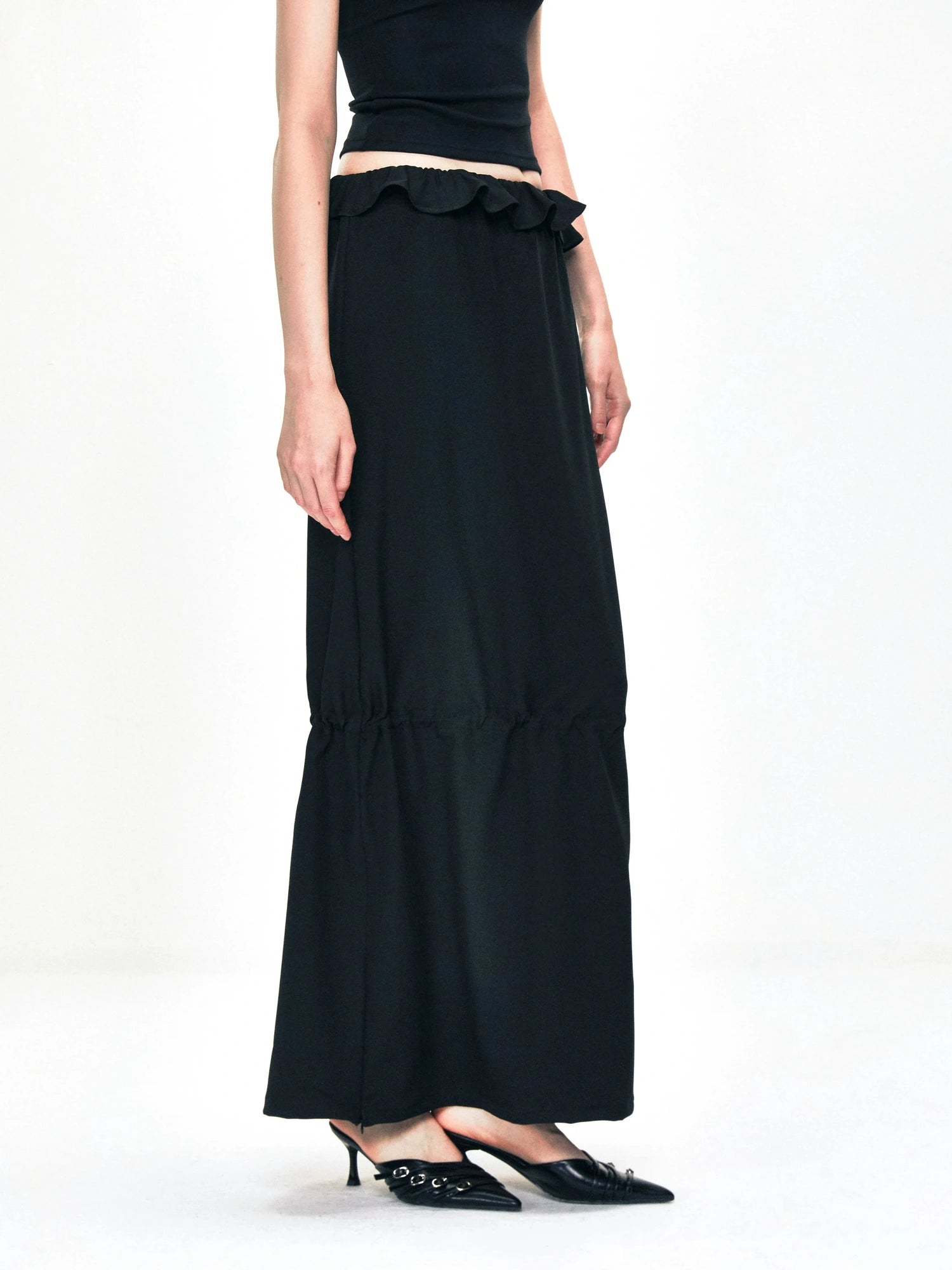 kvkv Two Way Adjustable Wave Hem Midi Skirt