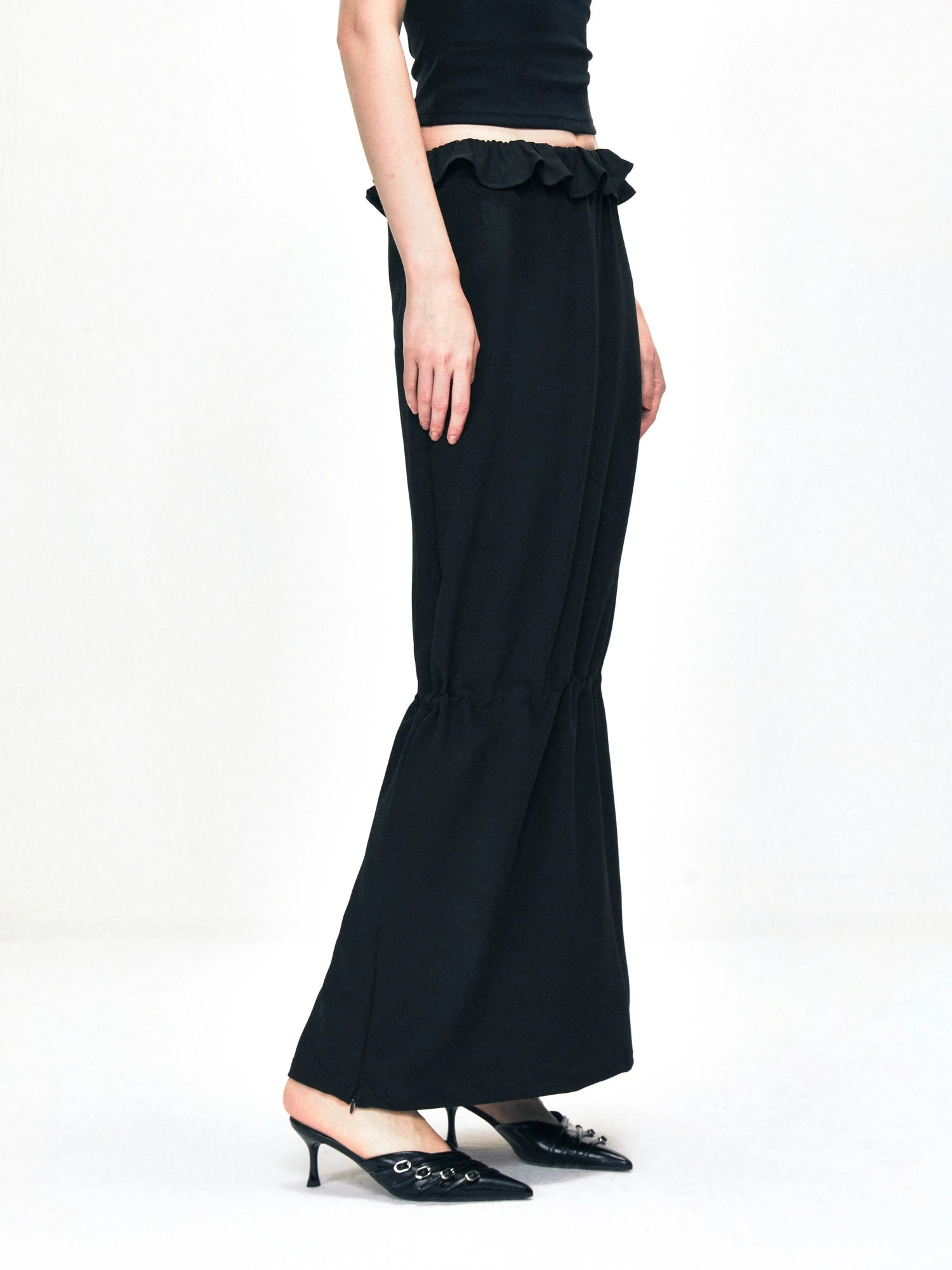 kvkv Two Way Adjustable Wave Hem Midi Skirt