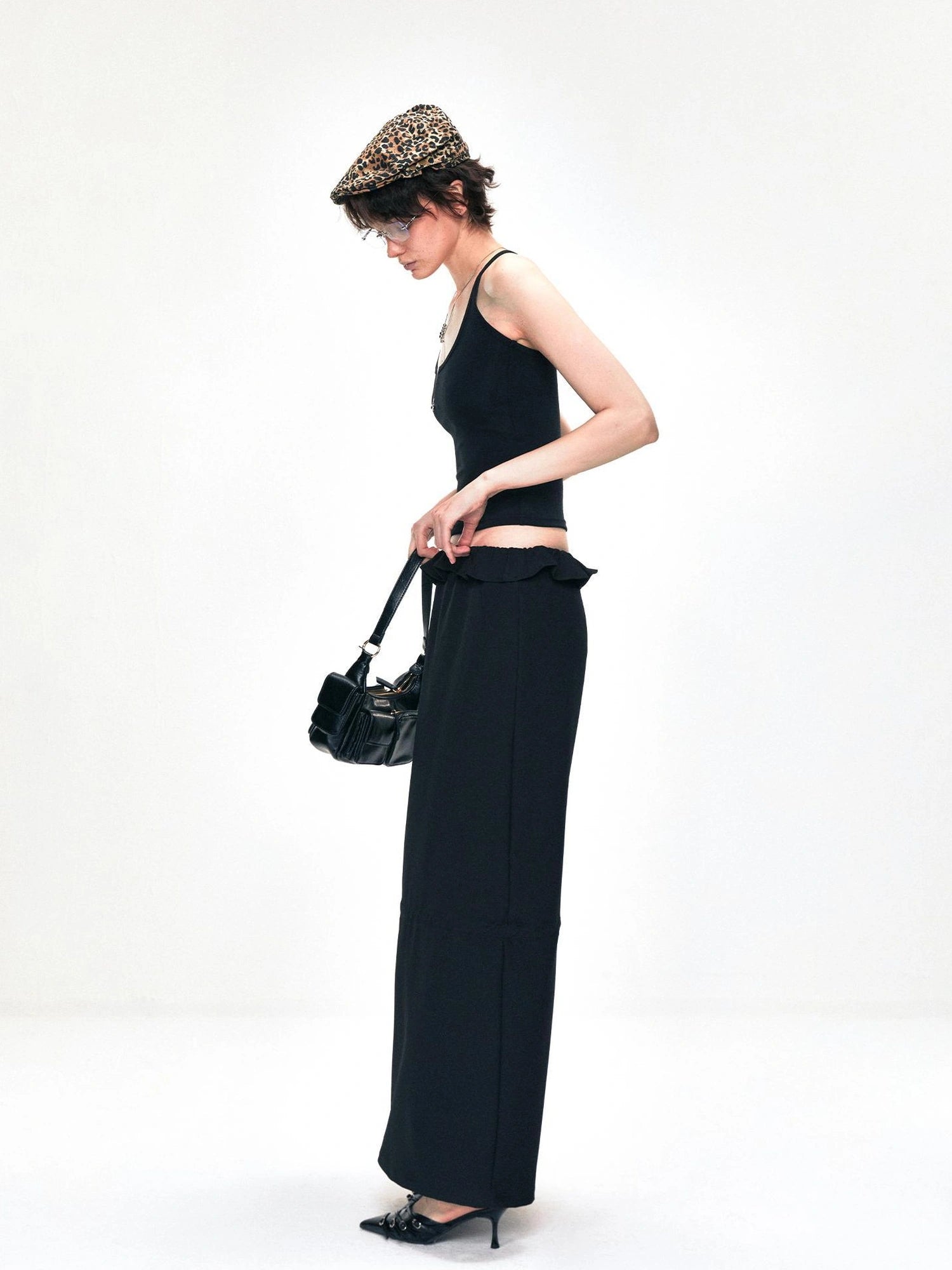 kvkv Two Way Adjustable Wave Hem Midi Skirt
