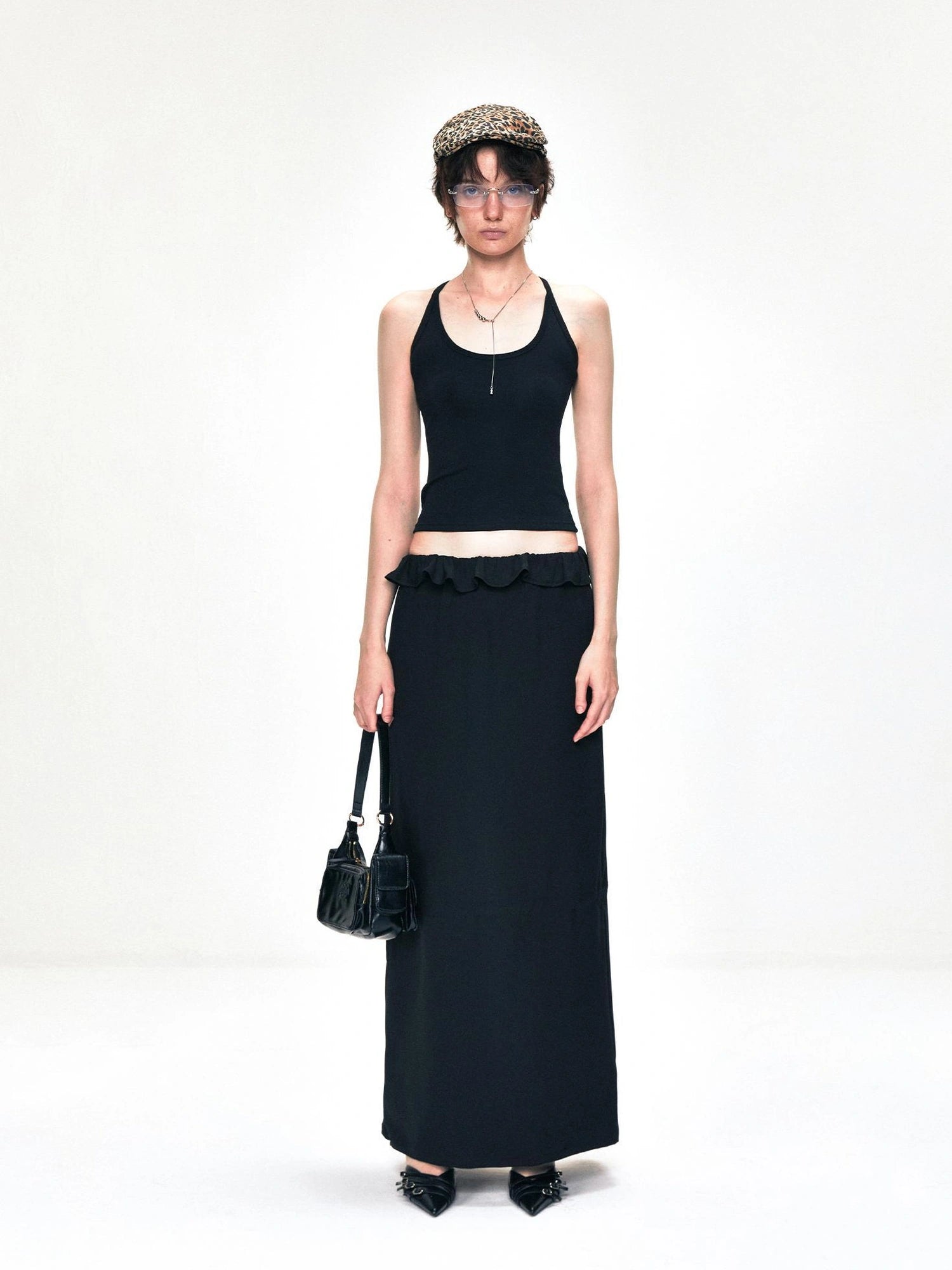 kvkv Two Way Adjustable Wave Hem Midi Skirt